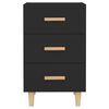 vidaXL Nightstand Black Engineered Wood Medium Nightstand Rectangular