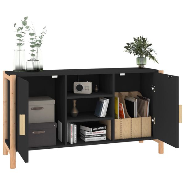 vidaXL Sideboard Black Engineered wood Medium Black Sideboard