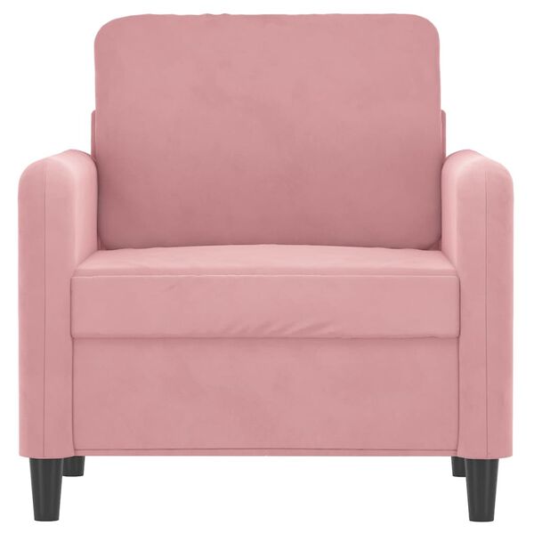 vidaXL Sofa Chair Pink Velvet Single Stylish Look Armchair