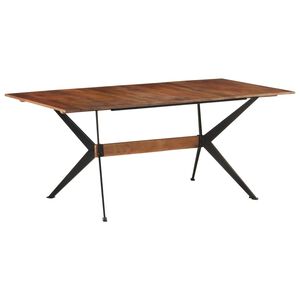 vidaXL Dining Table Natural wood with black