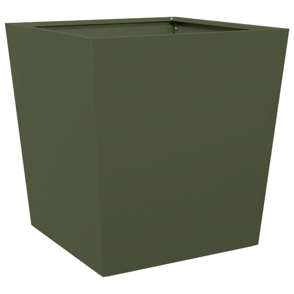 vidaXL Garden Planter Olive Green Cold-rolled Steel 19.7 in Durable