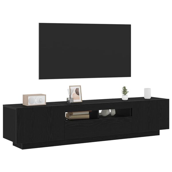 vidaXL TV Cabinet Set 2 pcs Black 70.87 x 13.78 x 15.75 in