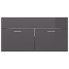 vidaXL Sink Cabinet High gloss grey Engineered wood Large