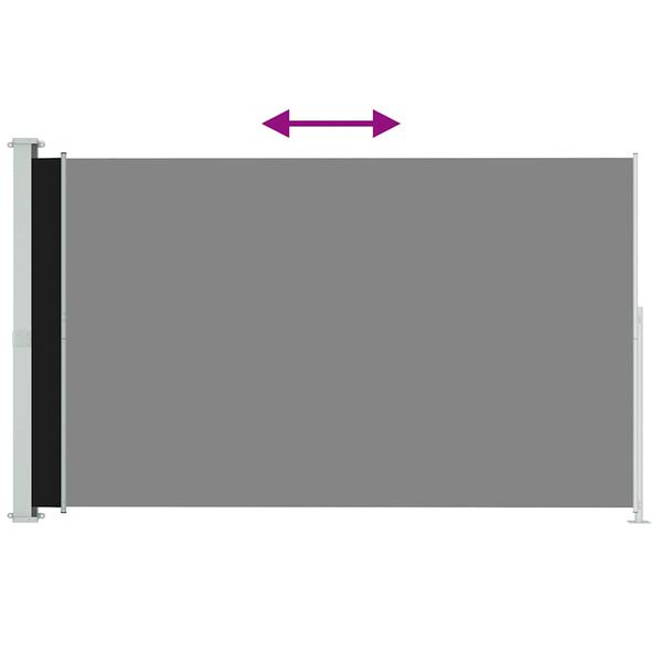 vidaXL Side Awning Black and Grey Polyester 78.7x118.1 in Retractable