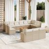 vidaXL Garden Sofa Set Beige PE Rattan Large Removable Covers