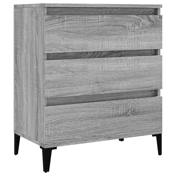 vidaXL Sideboard Grey sonoma Engineered wood, metal Medium Sideboard