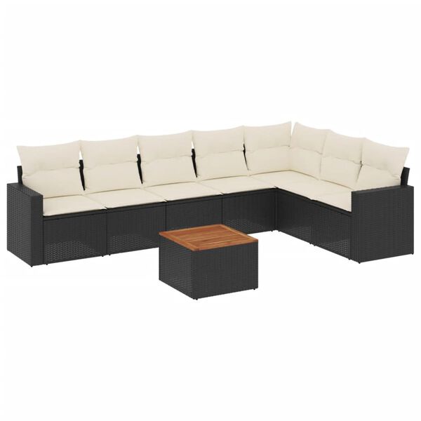 vidaXL Garden Sofa Set Black, Brown, Cream White