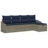 vidaXL Sofa Set with Cushion with Storage Grey Poly Rattan