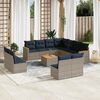 vidaXL 12 Piece Garden Sofa Set with Cushions Grey Poly Rattan