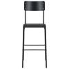 vidaXL Bar Chair Set of 2 Black Solid Plywood, Powder-Coated Steel