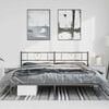 vidaXL Metal Bed Frame without Mattress with Headboard Black 72"x83.9"