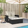 vidaXL Patio Sofa Black, Cream White