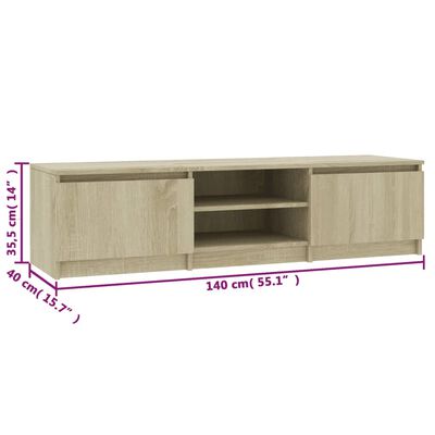 vidaXL TV Cabinet Sonoma Oak 55.1"x15.7"x14" Engineered Wood