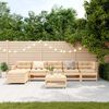 vidaXL Garden Lounge Set Natural Wood Solid Pine Wood Medium Seats Many