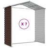 vidaXL Garden Shed Brown Galvanized Steel Large Garden Shed