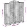 vidaXL Arched Gabion Baskets 15 pcs 78.7x19.7x200/220" Galvanised Iron
