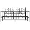 vidaXL Bed Frame Black Powder-Coated Steel King Size Bed Frame