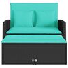 vidaXL Patio Sofa Black PE Rattan 2-Seater
