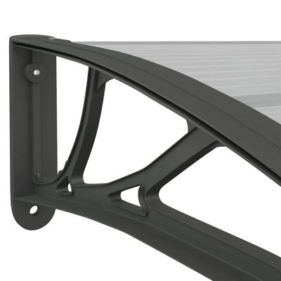 vidaXL Door Canopy Black and Transparent 157.5"x31.5" Polycarbonate