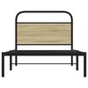vidaXL Bed Frame Sonoma Oak Steel, engineered wood Twin Bed Frame