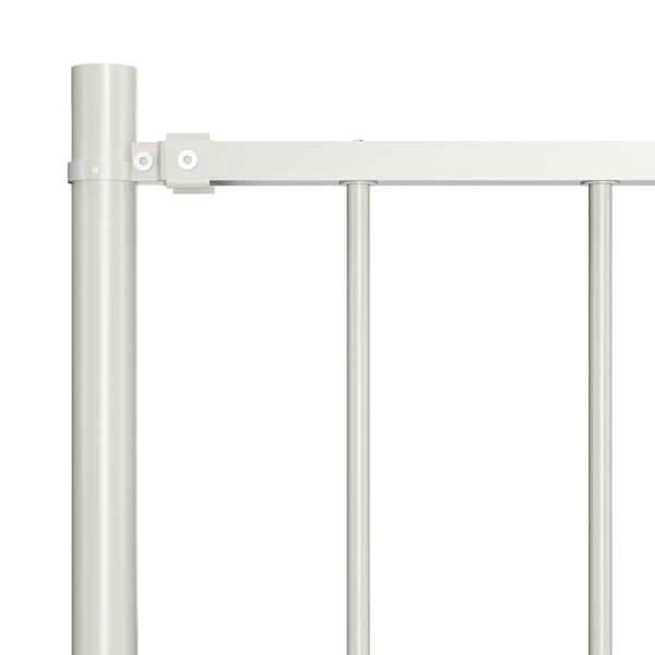 vidaXL Fence Panel with Posts Powder-coated Steel 5.9 ft x 4.1 ft White