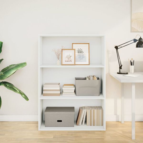 vidaXL Bookcase White Engineered wood Medium Bookcase Rectangular