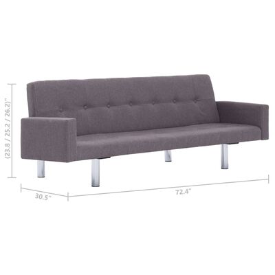 vidaXL Sofa Bed with Armrest Taupe Fabric