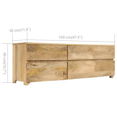 vidaXL TV Cabinet Solid Mango Wood 47.2"x11.8"x15.7"