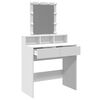 vidaXL Dressing Table White Engineered wood, glass Medium Dressing Table