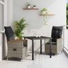vidaXL Garden Dining Set with Cushion 3 pcs Grey Poly Rattan