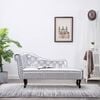 vidaXL Chaise Longue Silver Artificial leather, solid wood frame Large