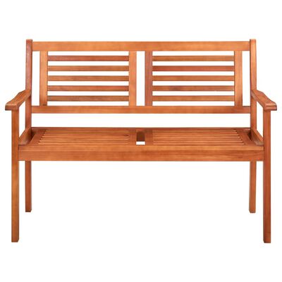 vidaXL 2-Seater Patio Bench 47.2" Solid Wood Eucalyptus