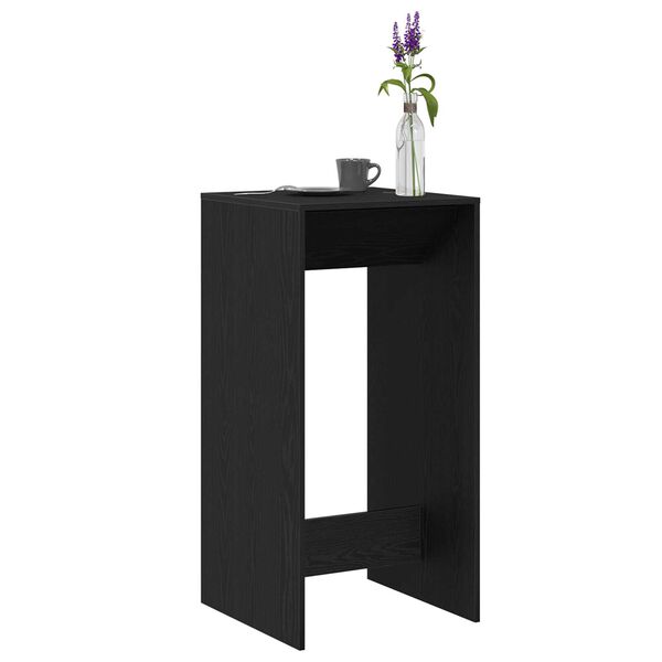 vidaXL Bar Table Black Oak 20.08 x 19.69 x 40.75 in Engineered Wood