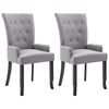 vidaXL Dining Chair Set of 2 Light Grey