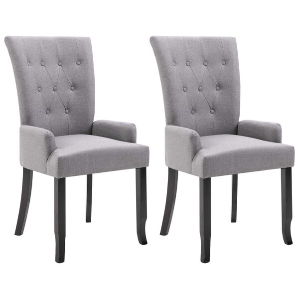 vidaXL Dining Chair Set of 2 Light Grey