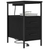 vidaXL Bedside Cabinet 2 pcs Black Oak 11.81 x 18.90 x 24.02 in