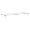 vidaXL Monitor Stand White 39.4"x13.8"x3.1" Tempered Glass and Metal