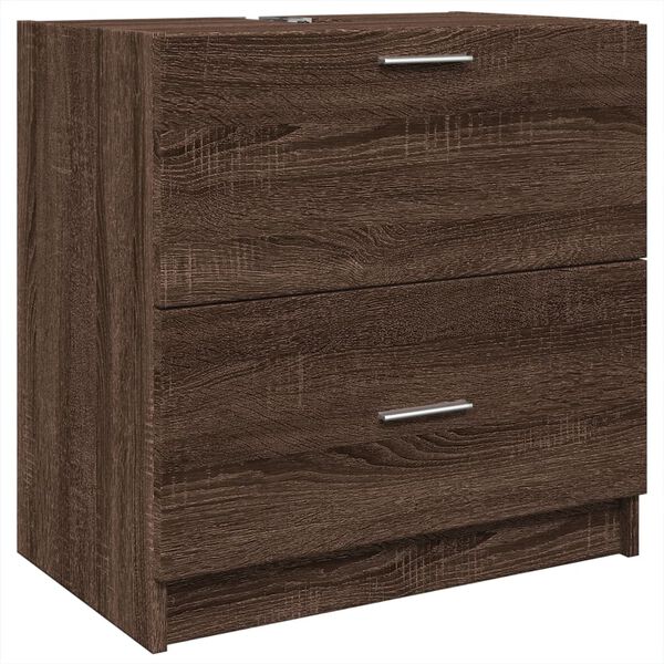 vidaXL Sink Cabinet Brown Oak Engineered Wood Medium Sink Cabinet