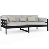 vidaXL Day Bed Black Solid pine wood 35.4 x 74.8 in
