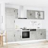 vidaXL Kitchen Cabinet Set Concrete grey Engineered wood and glass Medium