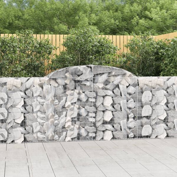 vidaXL Gabion Basket Set of 13 Silver Galvanized Iron Extra Long