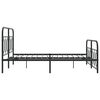 vidaXL Bed Frame Black Steel Full Bed Frame Rectangular Modern