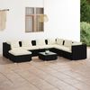 vidaXL Garden Lounge Set Black, Cream