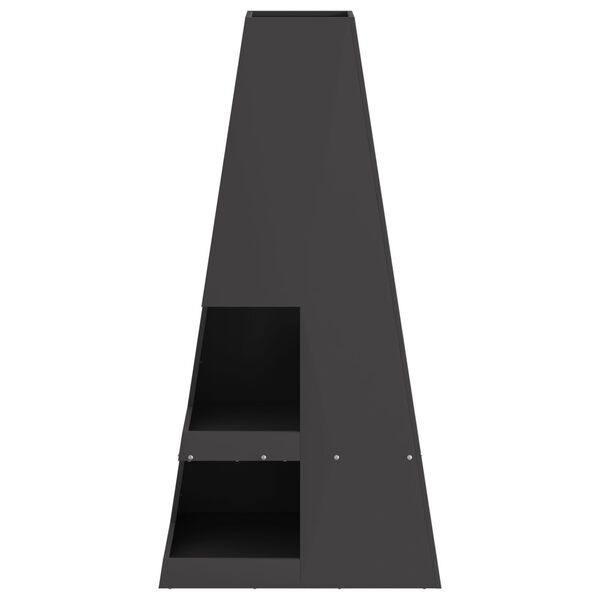 vidaXL Fire Pit Black 19.69 x 19.69 x 39.37 in Steel