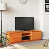 vidaXL TV Cabinet Wax Brown Solid Pine Wood TV Cabinet Rectangular