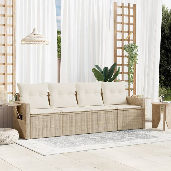 vidaXL Garden Sofa Set Beige, Cream White