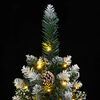 vidaXL Artificial Christmas Tree Green and White PVC, Steel 82.7 in