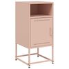 vidaXL Bedside Cabinet Set of 2 Pink Steel Medium Industrial
