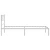 vidaXL Metal Bed Frame White Powder-Coated Steel Single