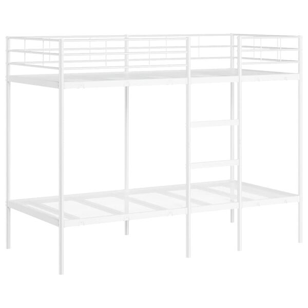 vidaXL Bunk Bed White Steel, mesh fabric 35.4 x 78.7 in Bunk Bed